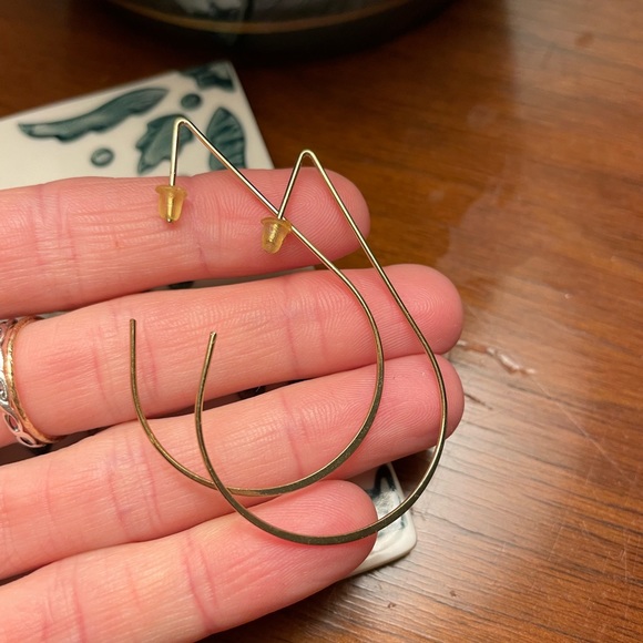 Gold earrings tear drop shaped - Picture 1 of 2